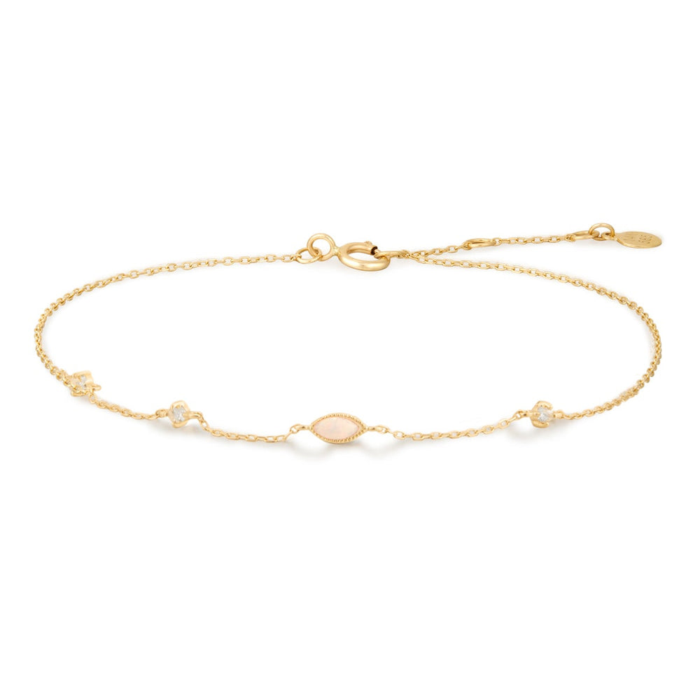 Opal and Lab-Grown Diamond Bracelet