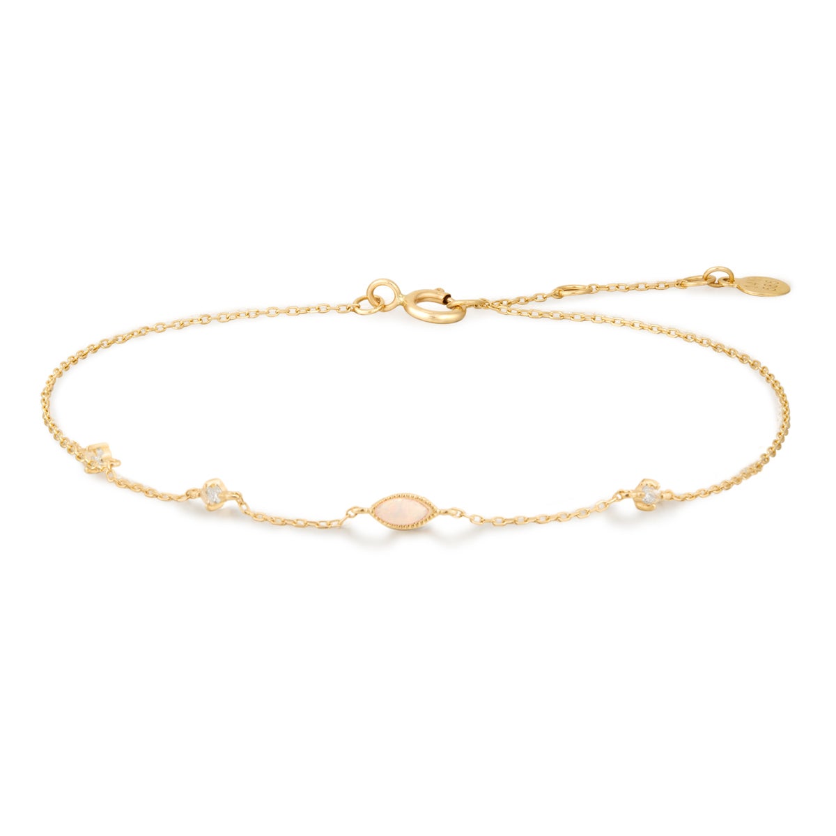 Opal and Lab-Grown Diamond Bracelet