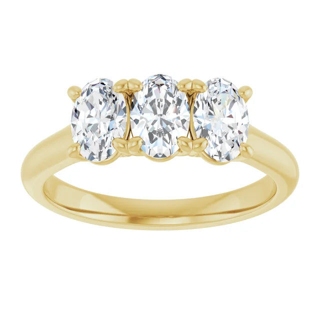1 1/8 ctw Lab-Grown Diamond Three-Stone Anniversary Band in 14K Yellow Gold