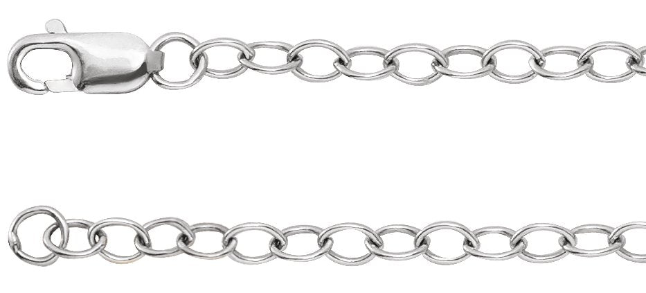 Sterling Silver 2.5 mm Cable 7" Chain