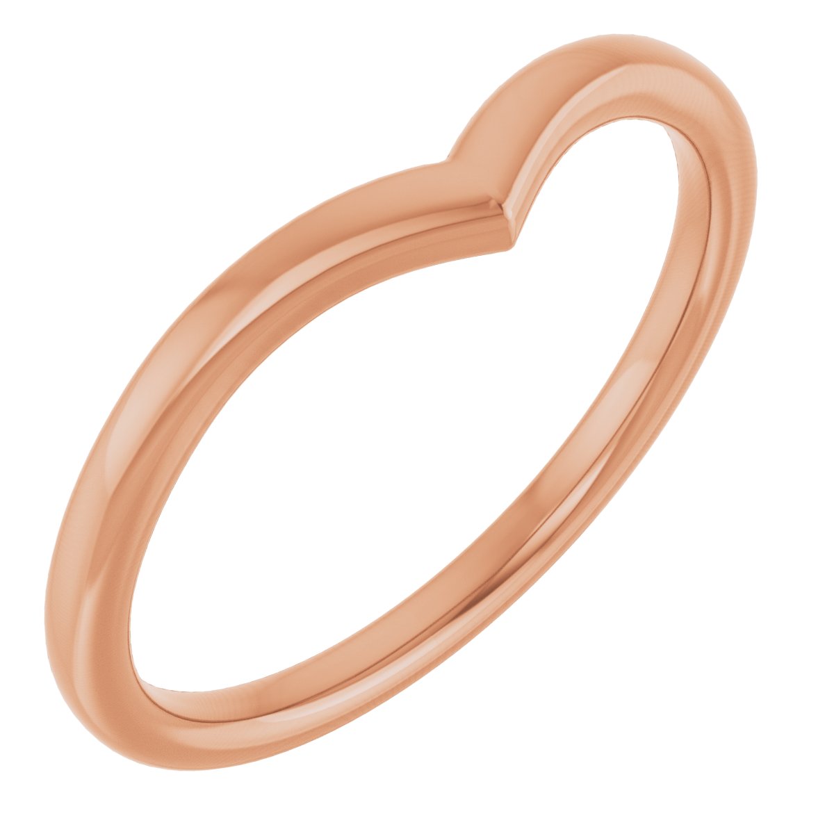 14K Rose Gold V Contour Band