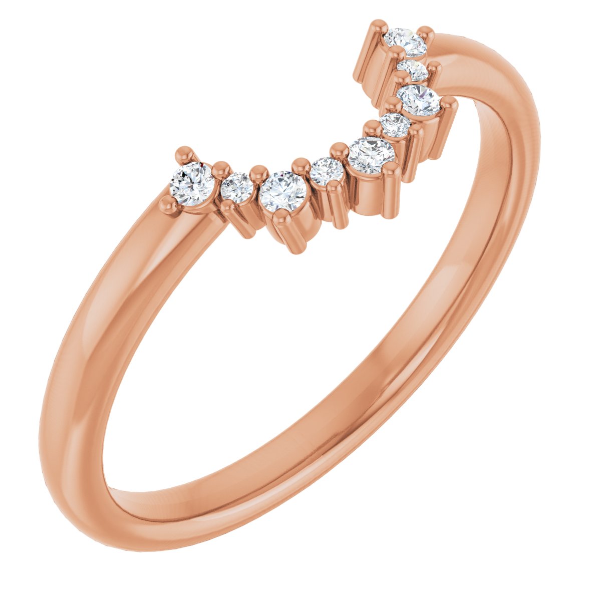 14K Rose Gold .07 CTW Lab-Grown Diamond Contour Band