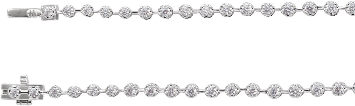 Sterling Silver 6 3/4 CTW Lab-Grown Diamond Line 16" Necklace