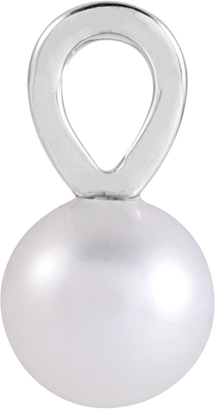 Sterling Silver Cultured White Akoya Pearl Pendant