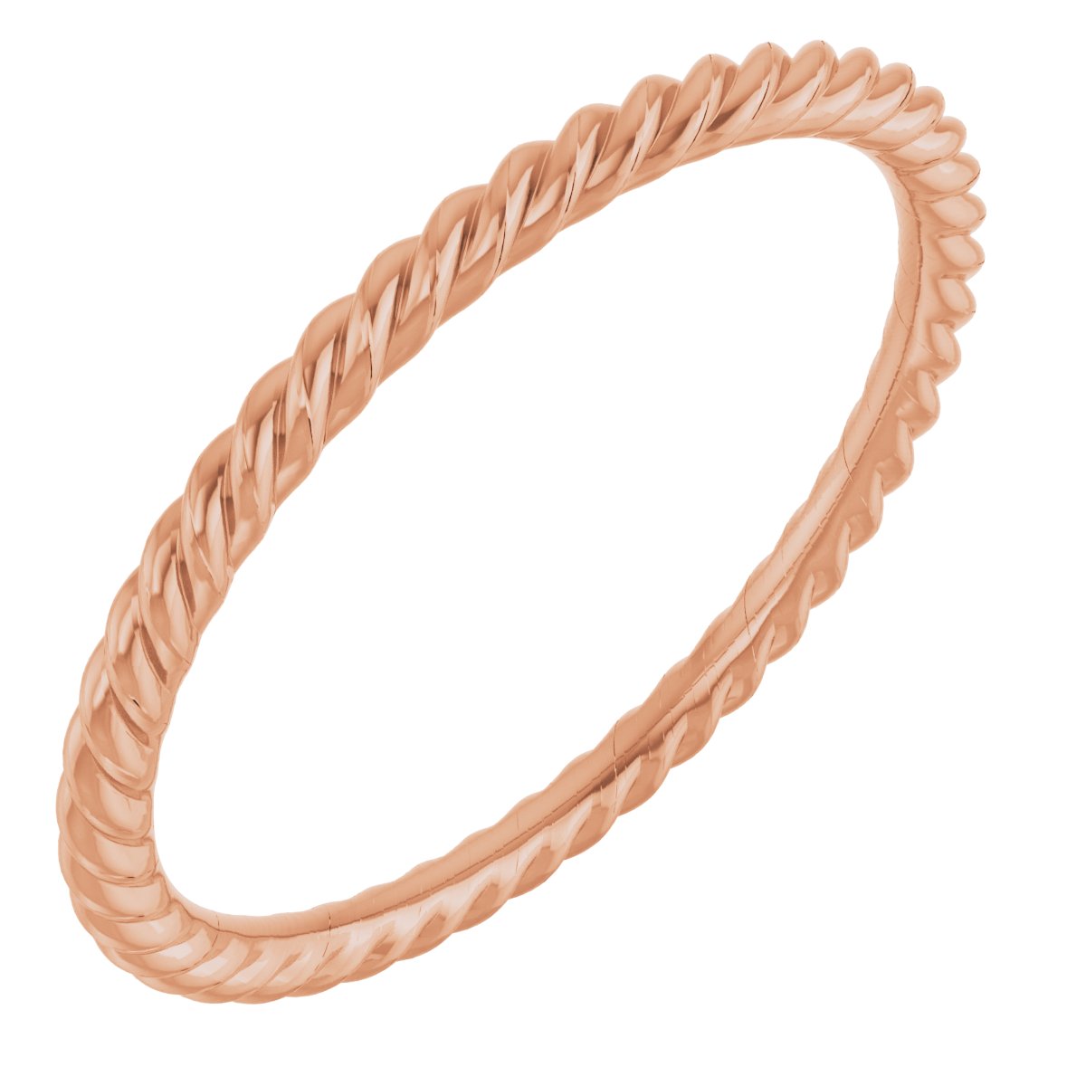 14K Rose Gold 1.3 mm Skinny Rope Band