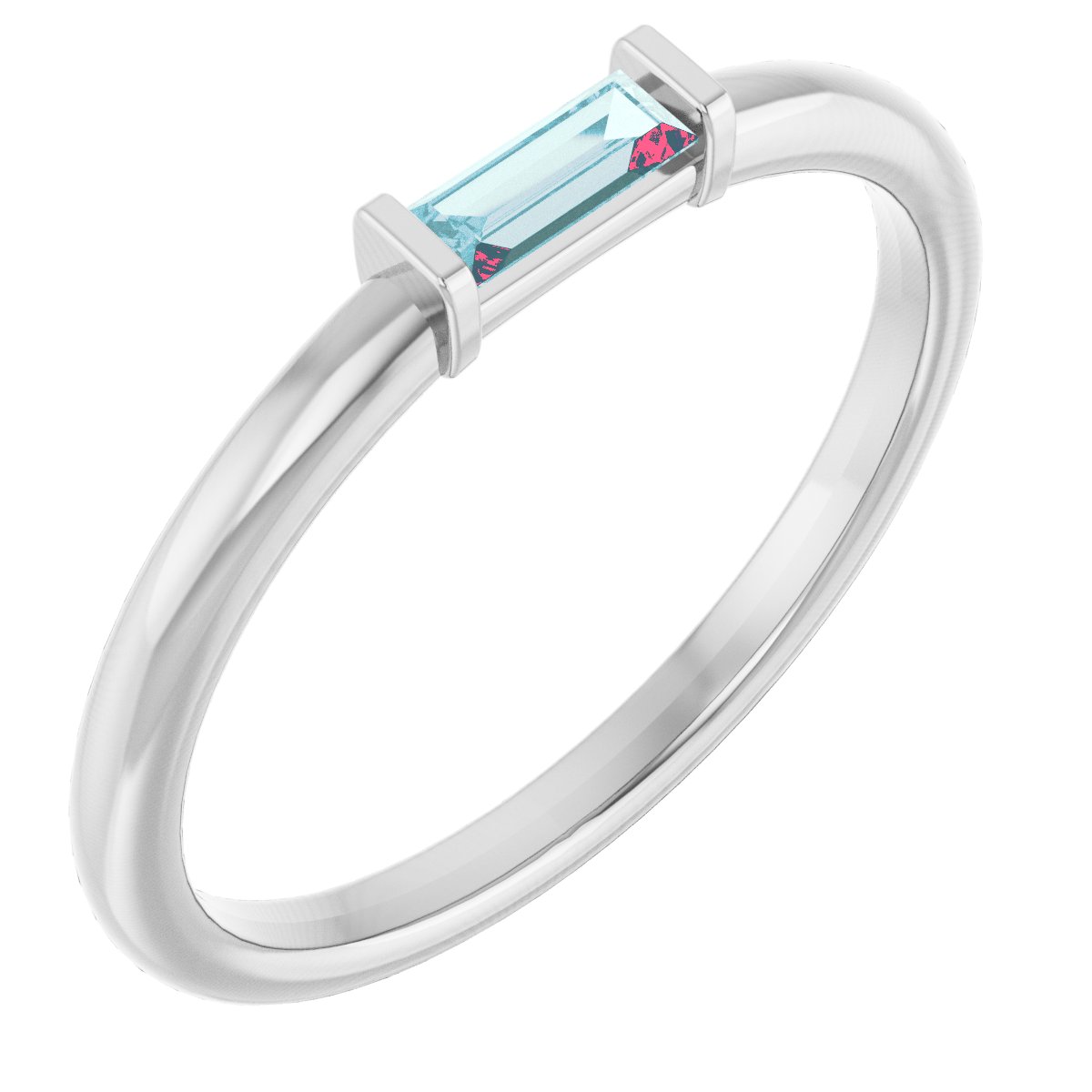 Sterling Silver Natural Sky Blue Topaz Stackable Ring