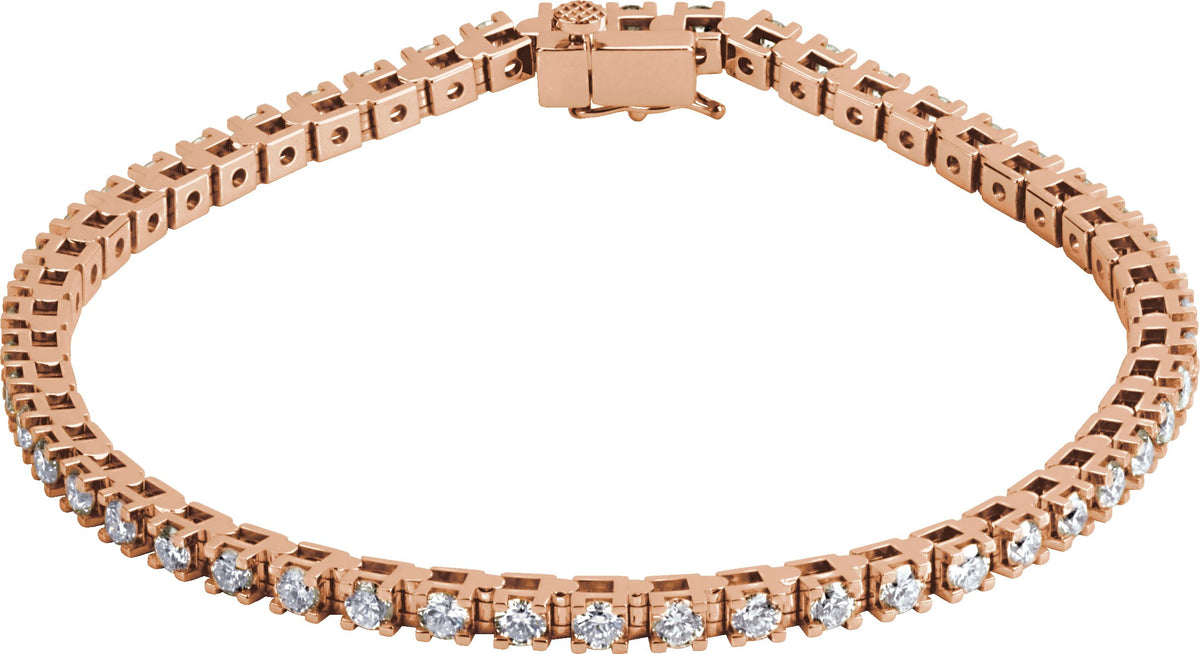 14K Rose Gold 3 1/2 CTW Lab-Grown Diamond Line 7 1/4" Bracelet