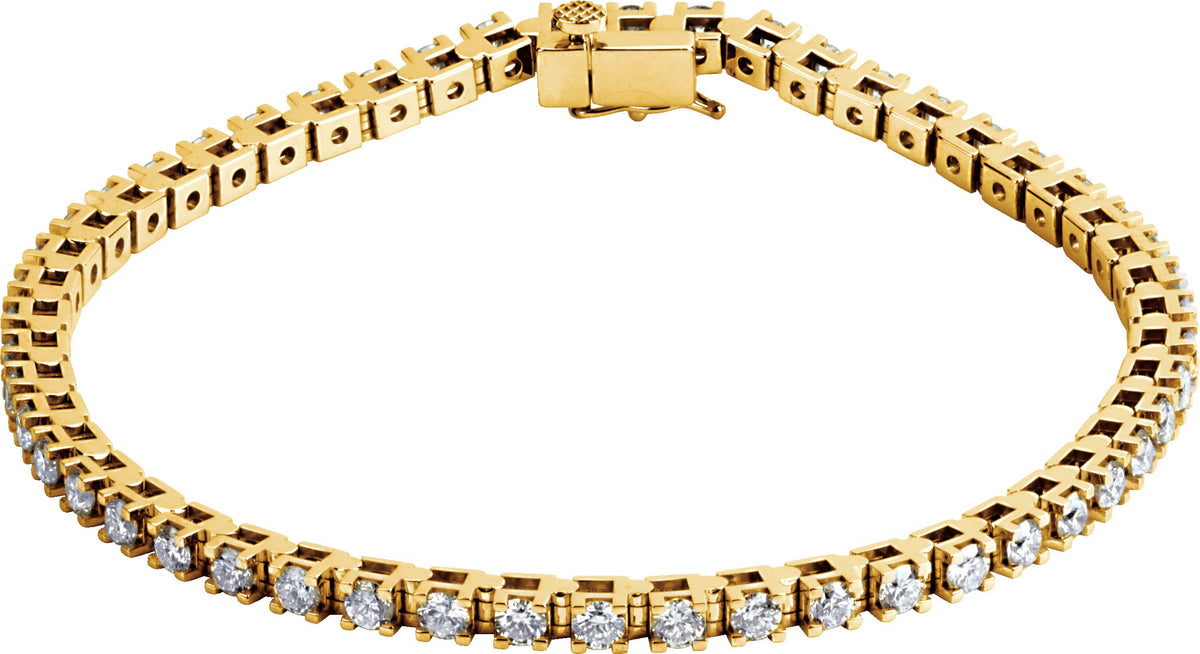 14K Yellow Gold 3 1/2 CTW Lab-Grown Diamond Line 7 1/4" Bracelet