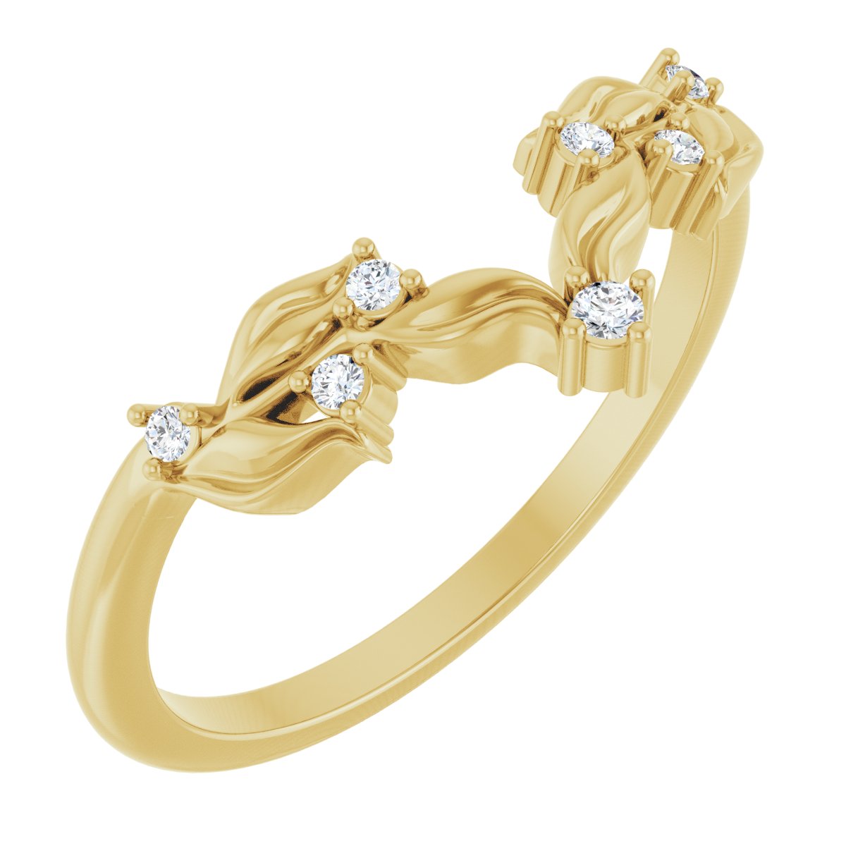 14K Yellow Gold .06 CTW Lab Grown Diamond Contour Band