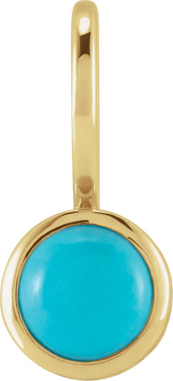 14K Yellow Gold Natural Turquoise Charm/Pendant