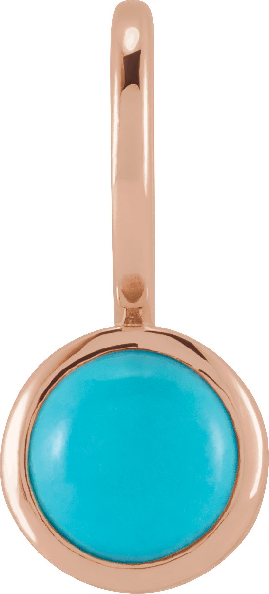 14K Rose Gold Natural Turquoise Charm/Pendant