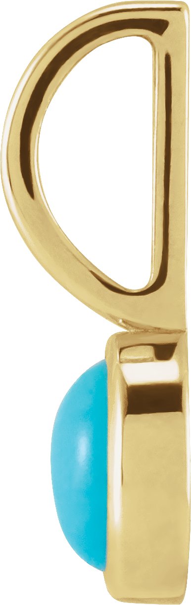 14K Yellow Gold Natural Turquoise Charm/Pendant