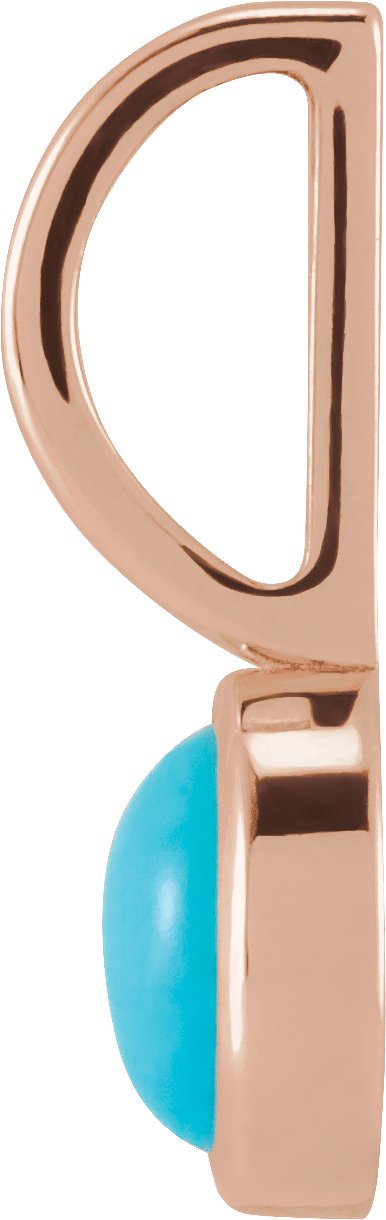 14K Rose Gold Natural Turquoise Charm/Pendant