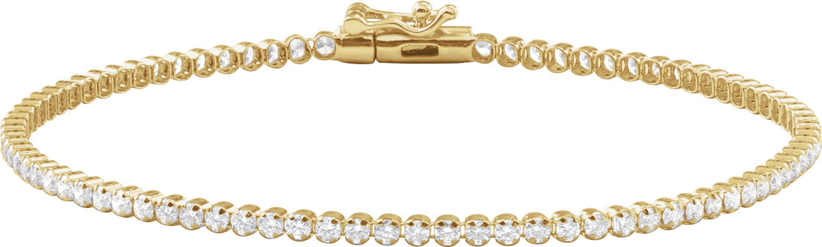 14K Yellow Gold 1 5/8 CTW Lab-Grown Diamond Lightweight Line 6 1/2" Bracelet