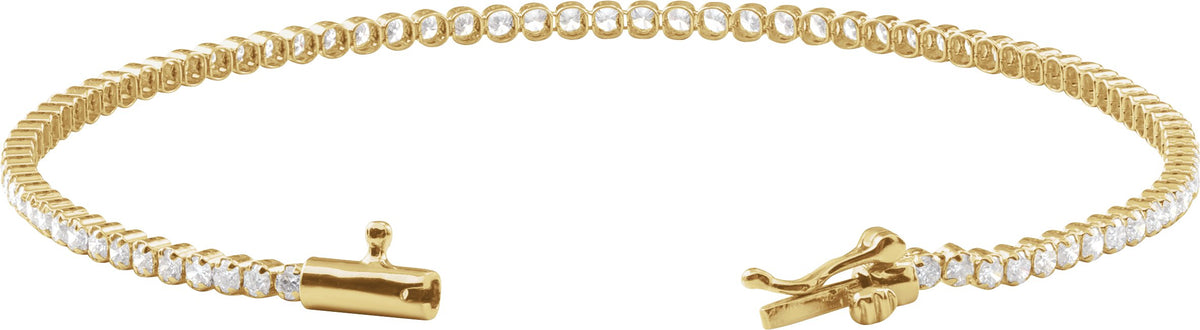 14K Yellow Gold 1 5/8 CTW Lab-Grown Diamond Lightweight Line 6 1/2" Bracelet