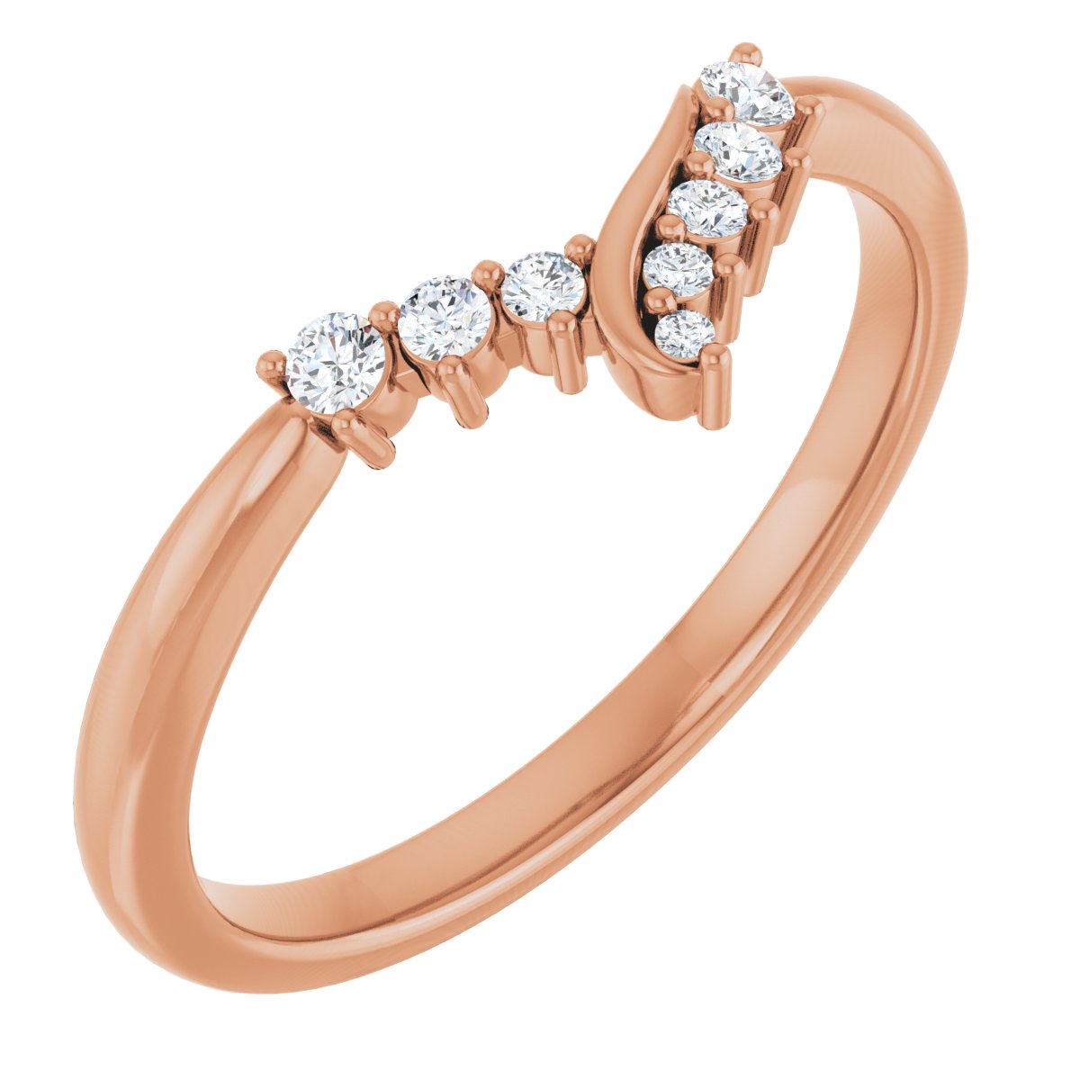 14K Rose Gold 1/8 CTW Lab-Grown Diamond Contour Band