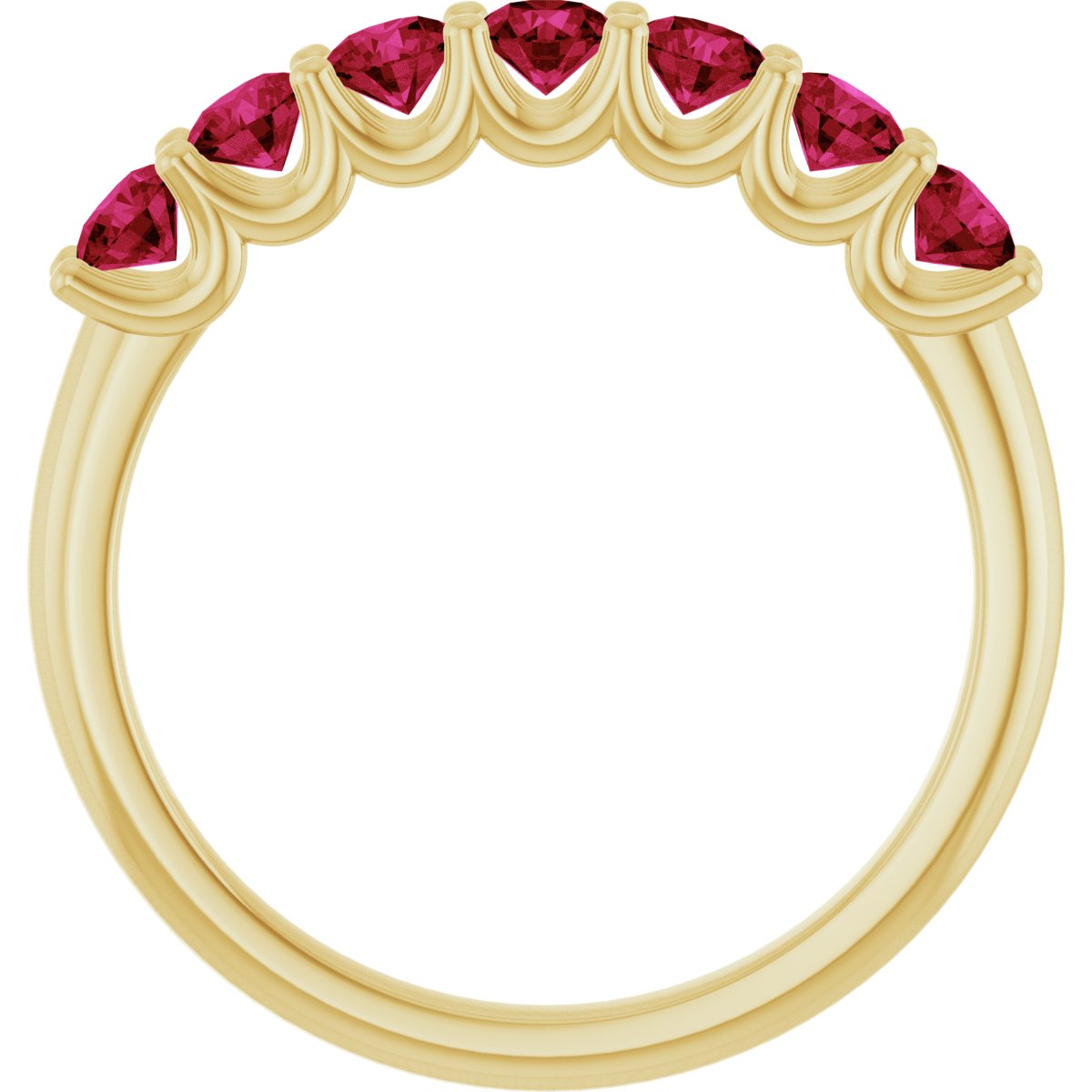 14K Yellow Gold 3 mm Natural Ruby Anniversary Band