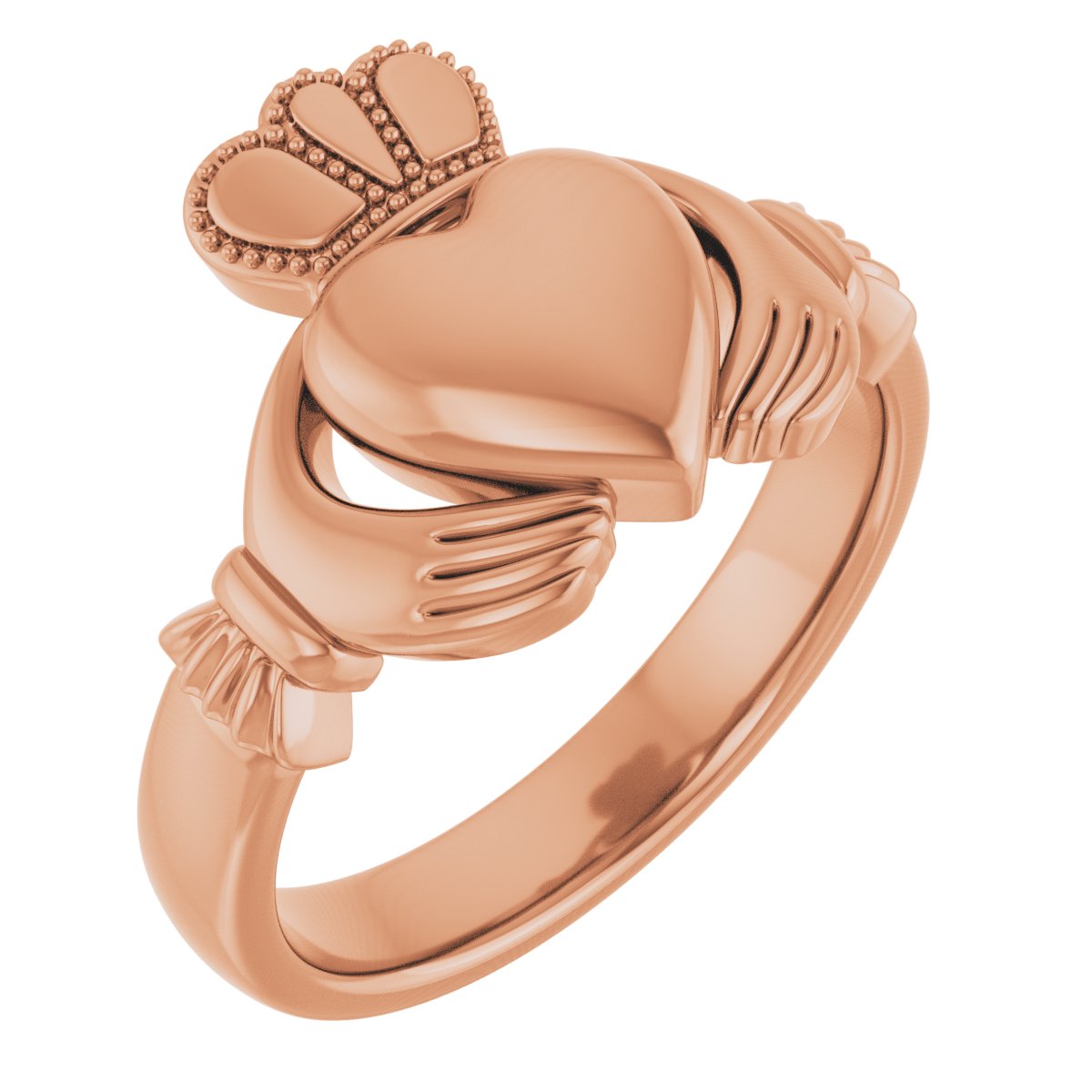 14K Rose Gold 8.5 mm Claddagh Band