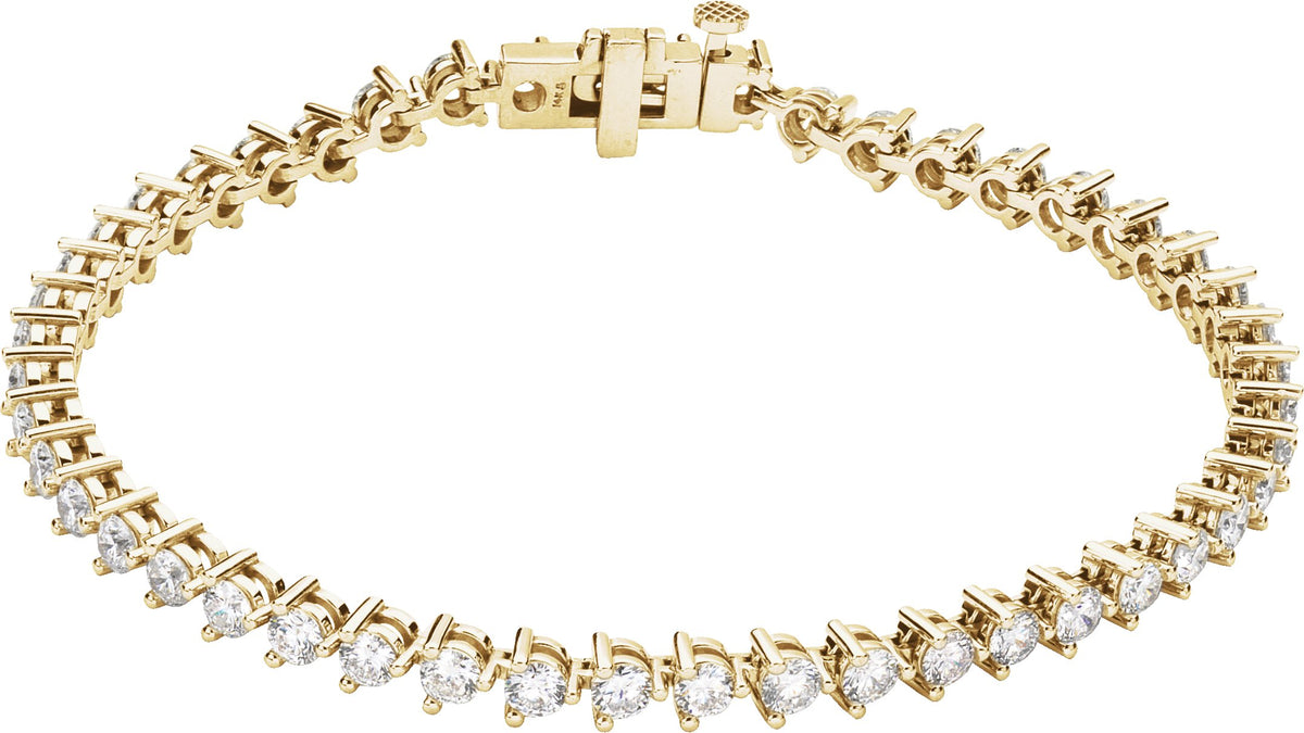 14K Yellow Gold 4 3/4 CTW Lab-Grown Diamond Line 7 1/4" Bracelet