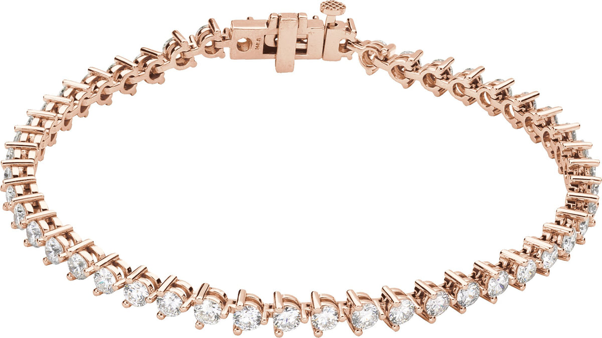 14K Rose Gold 4 3/4 CTW Lab-Grown Diamond Line 7 1/4" Bracelet