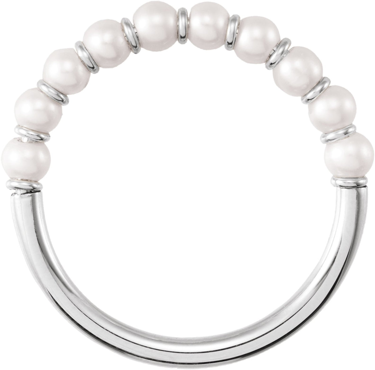 Sterling Silver Cultured White Freshwater Pearl Ring