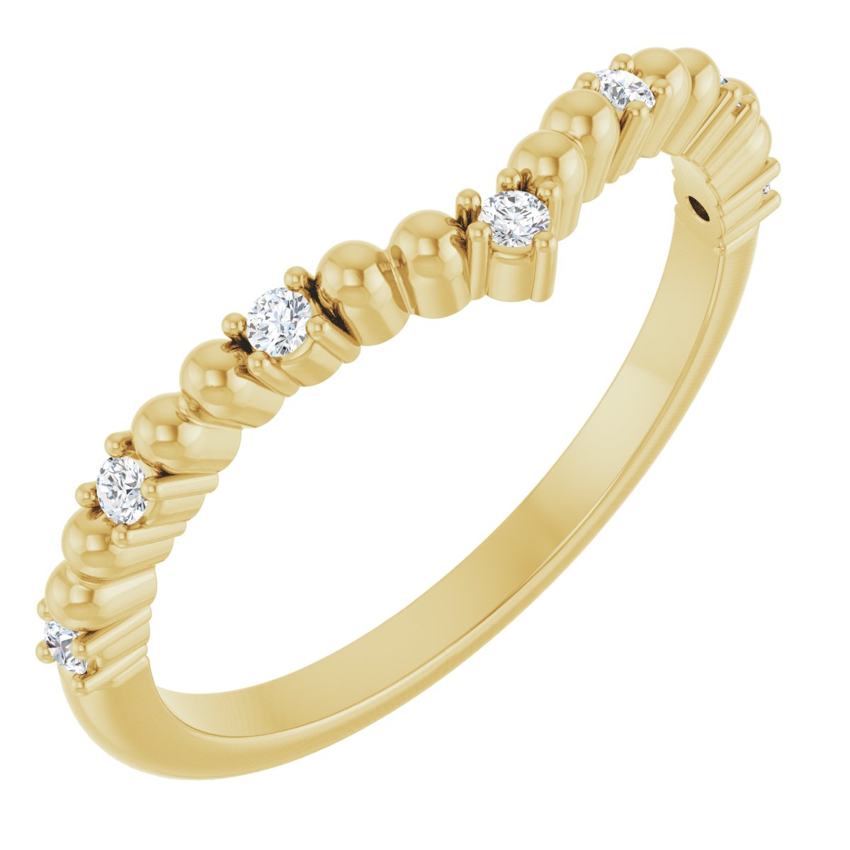 14K Yellow Gold 1/10 CTW Lab-Grown Diamond Contour Band