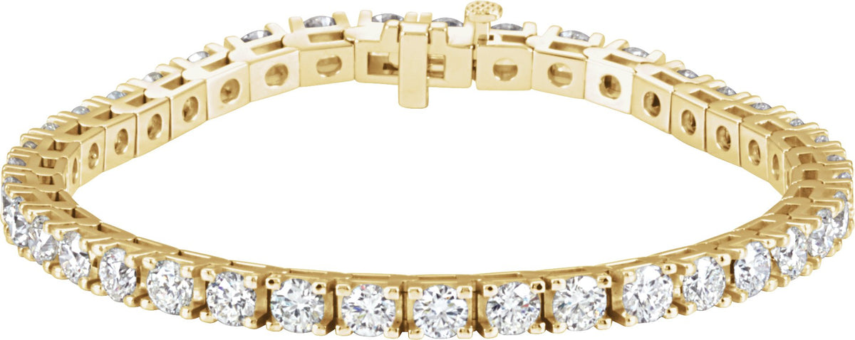 14K Yellow Gold 9 CTW Lab-Grown Diamond Line 7 1/4" Bracelet
