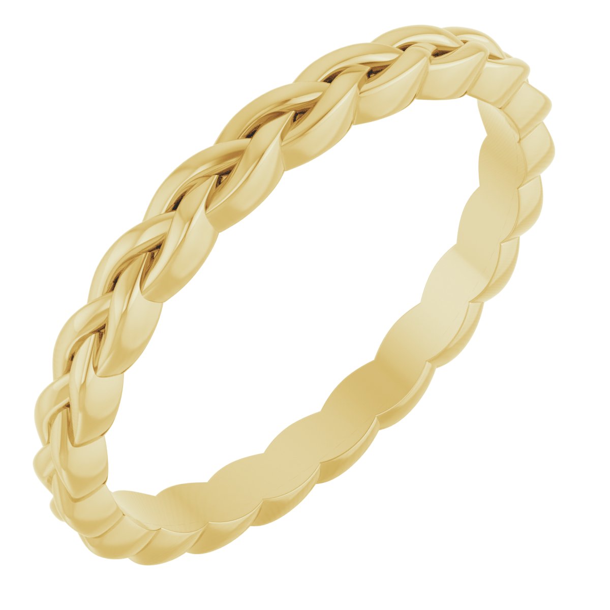 14K Yellow Gold 2 mm Woven-Design Band