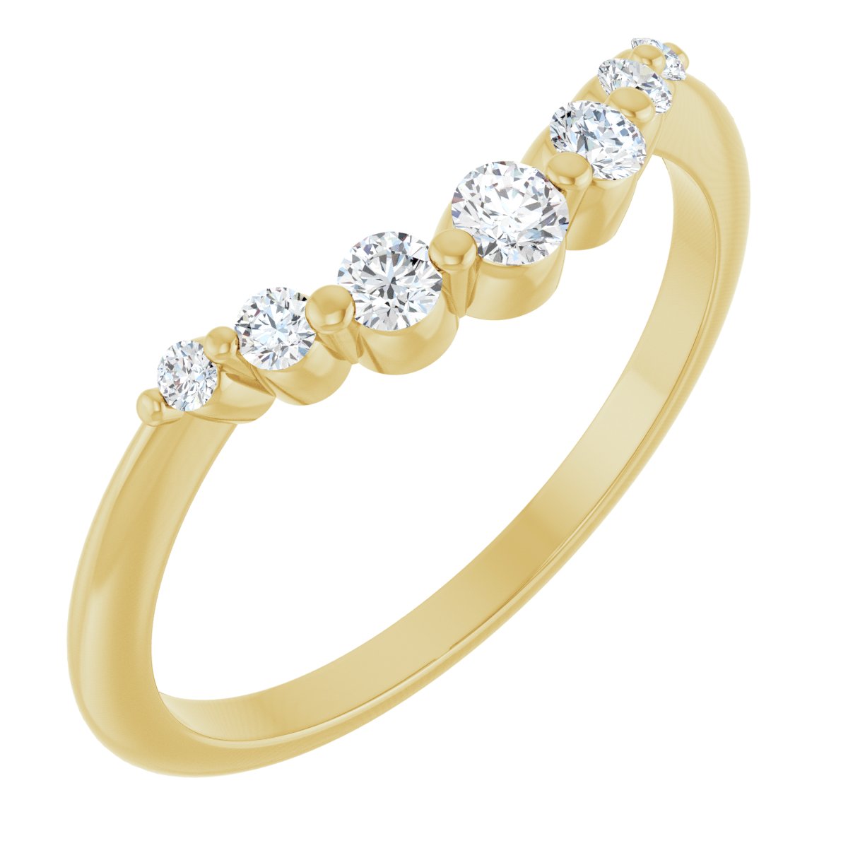 14K Yellow Gold 1/5 CTW Lab-Grown Diamond Contour Band