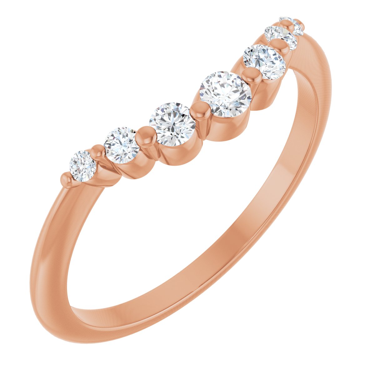 14K Rose Gold 1/5 CTW Lab-Grown Diamond Contour Band
