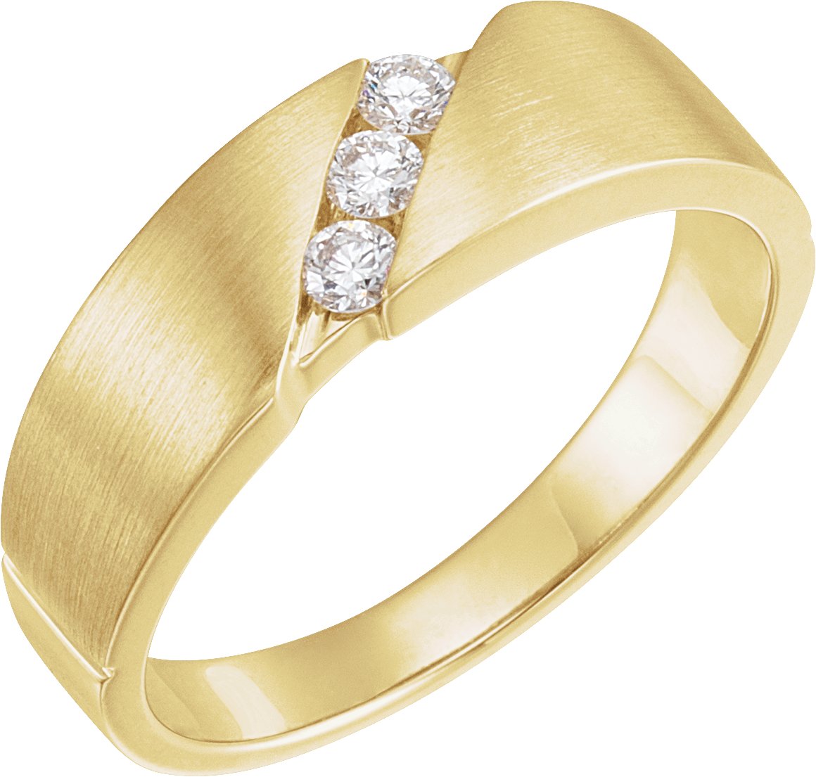 14K Yellow Gold 1/5 CTW Natural Diamond 3-Stone Band