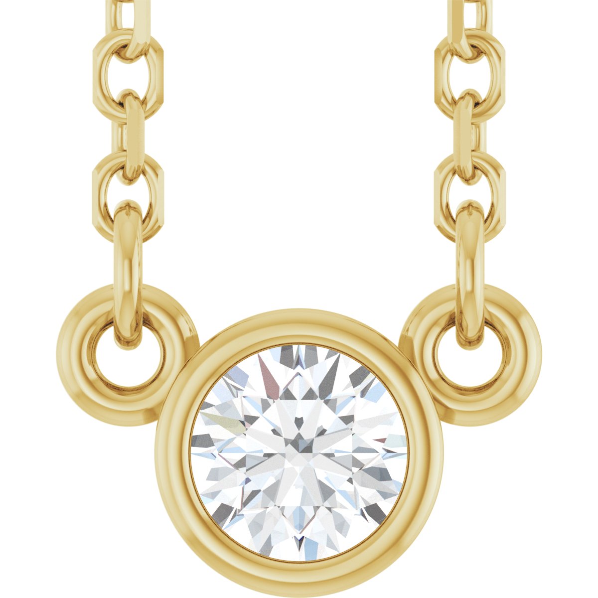 14K Yellow Gold Lab-Grown Diamond Youth Birthstone 15" Necklace