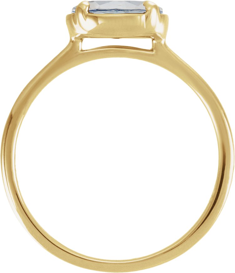 10K Yellow Gold 1 1/4 CT Lab-Grown Diamond Claw-Prong Bezel-Style Ring