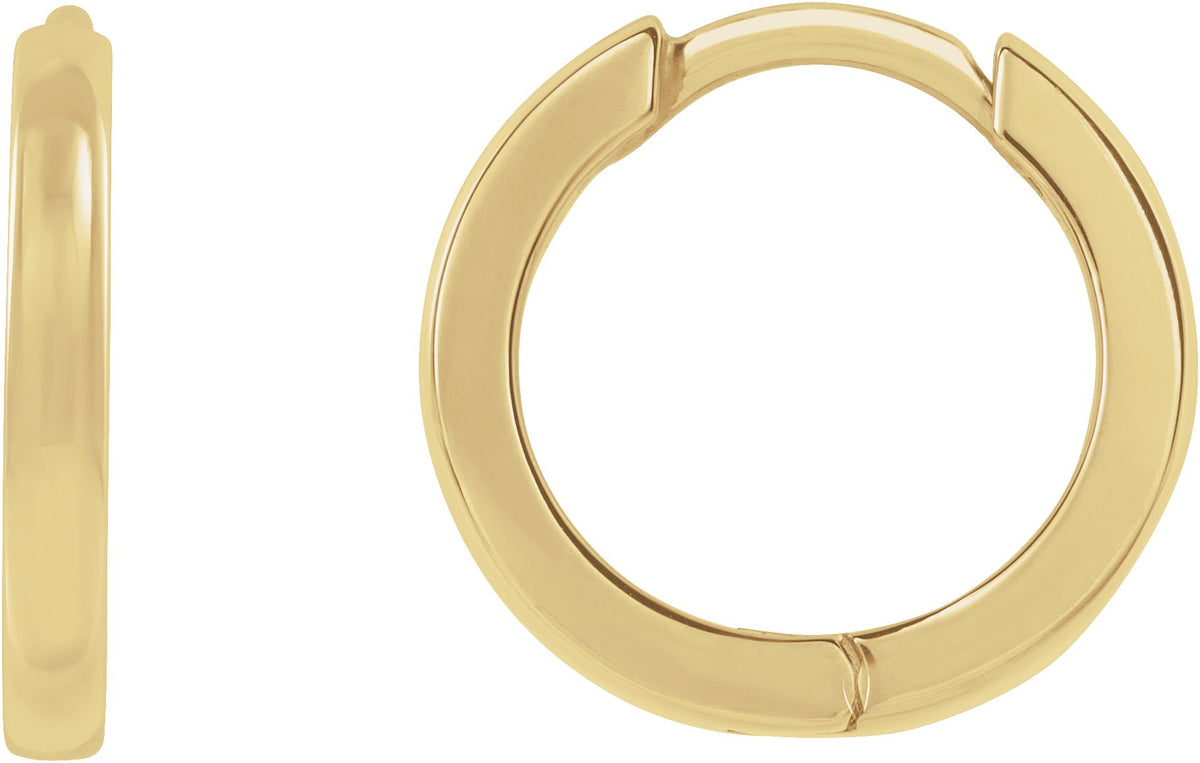 10K Yellow Gold Hinged 10 mm Hoop Earrings