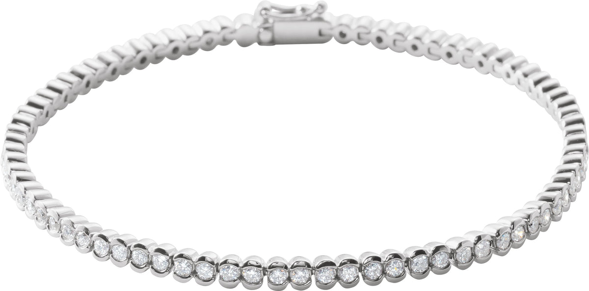 14K White Gold 2 CTW Natural Diamond Line 7" Bracelet