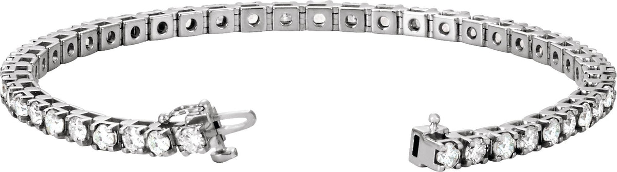 14K White Gold 4 3/4 CTW Lab-Grown Diamond Line 7" Bracelet