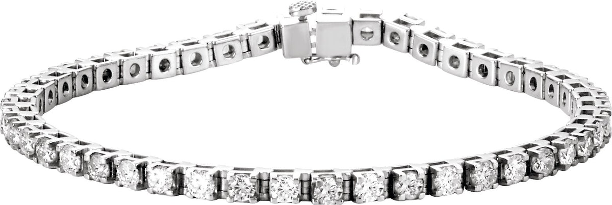 14K White Gold 4 3/4 CTW Lab-Grown Diamond Line 7" Bracelet