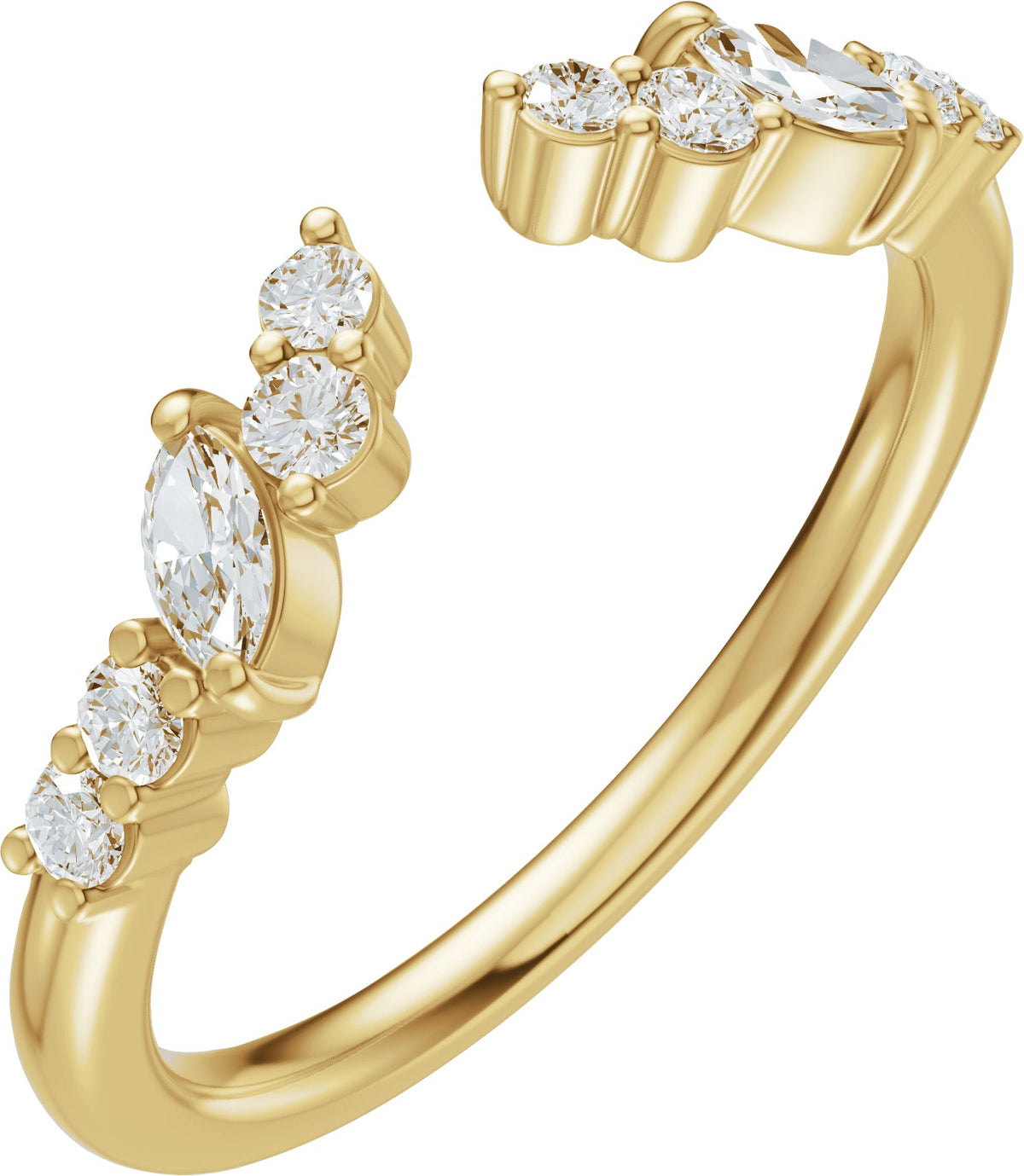 14K Yellow Gold 1/4 CTW Natural Diamond Open Band