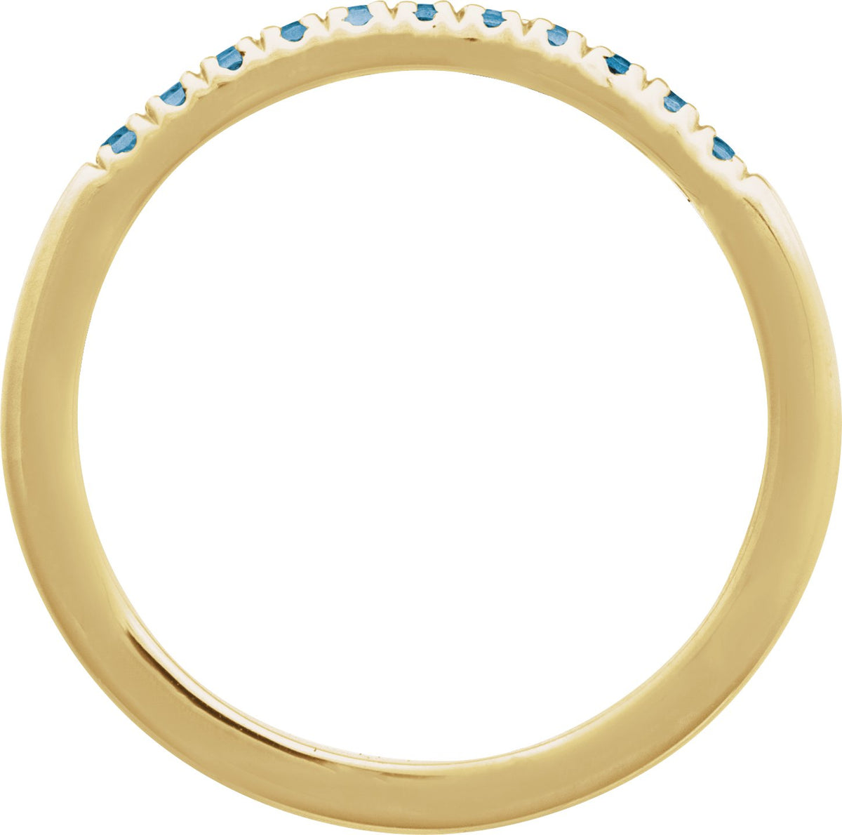 14K Yellow Gold Vermeil Natural London Blue Topaz Stackable Ring