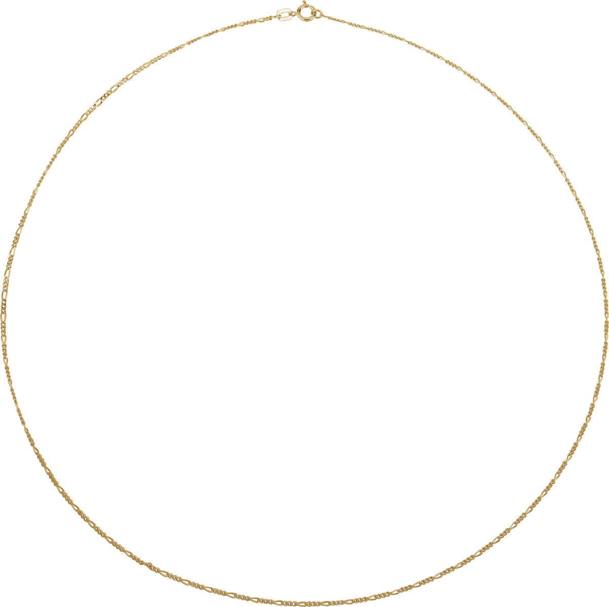 14K Yellow Gold 1.28 mm Figaro 20" Chain