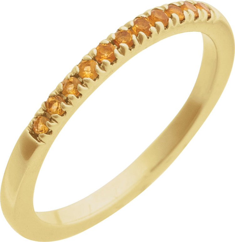 14K Yellow Gold Vermeil Natural Citrine Stackable Ring