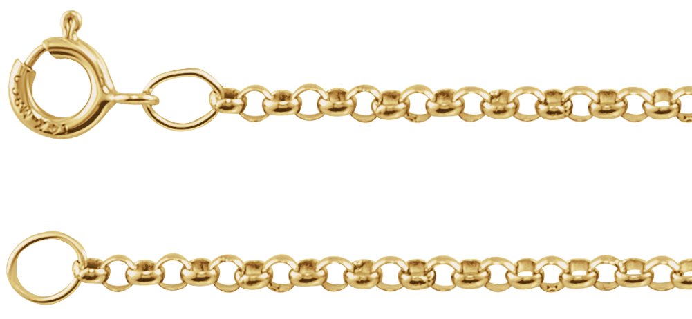 14K Yellow Gold 1.5 mm Rolo 20" Chain
