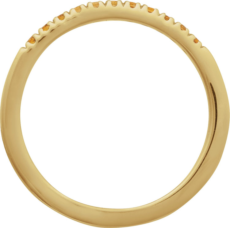 14K Yellow Gold Vermeil Natural Citrine Stackable Ring