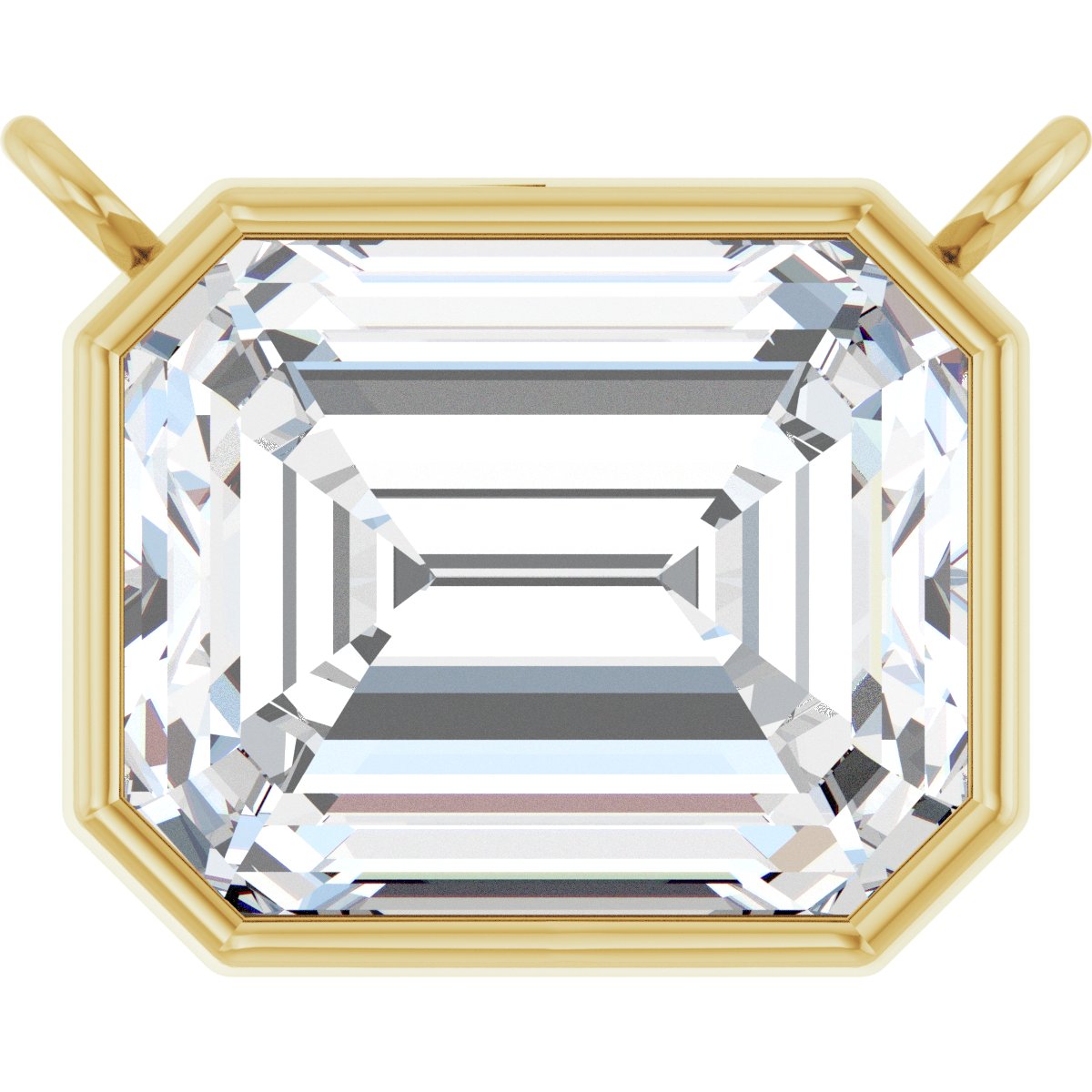 14K Yellow Gold 3 3/4 CT Lab-Grown Diamond Bezel-Set Necklace Center
