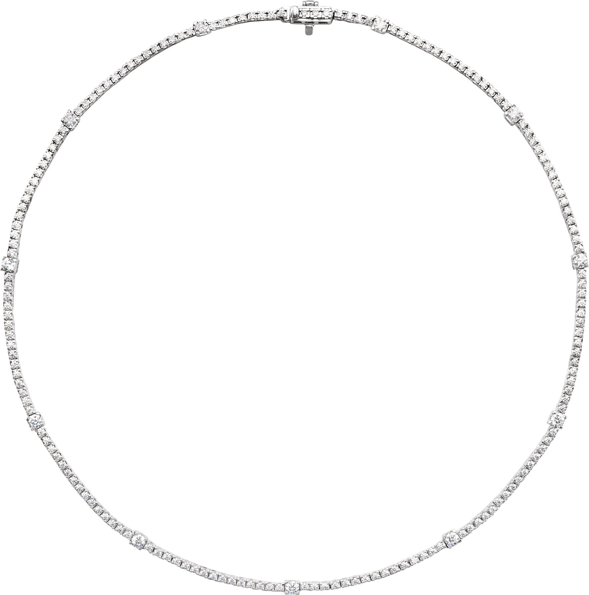 14K White Gold 4 CTW Lab-Grown Diamond Line 16" Necklace