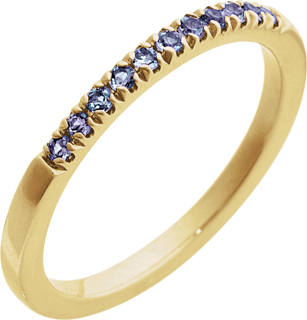 14K Yellow Gold Vermeil Lab-Grown Alexandrite Stackable Ring