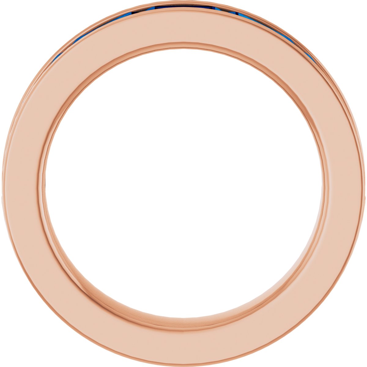14K Rose Gold Lab-Grown Blue Sapphire Anniversary Band
