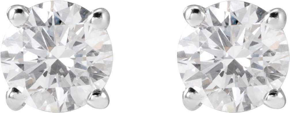 14K White Gold 3/4 CTW Lab-Grown White Diamond Earrings
