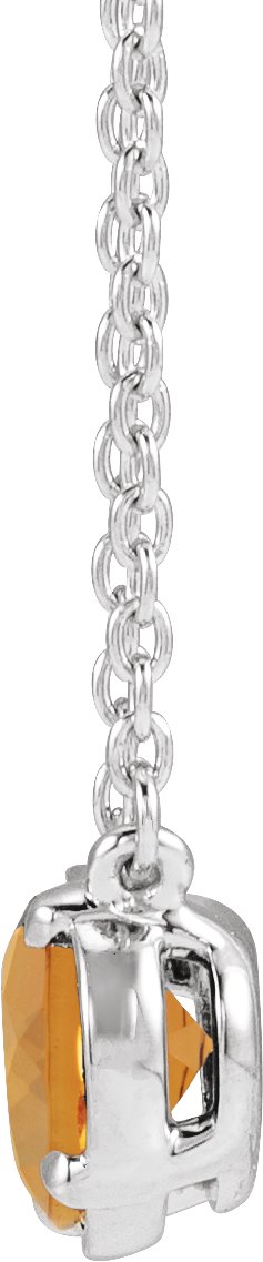 Sterling Silver Natural Citrine Claw-Prong Bezel-Style 18