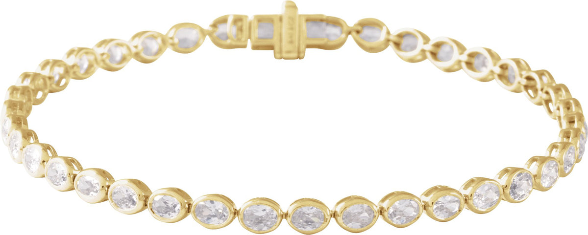14K Yellow Gold 4 9/10 CTW Lab-Grown Diamond Line 7" Bracelet